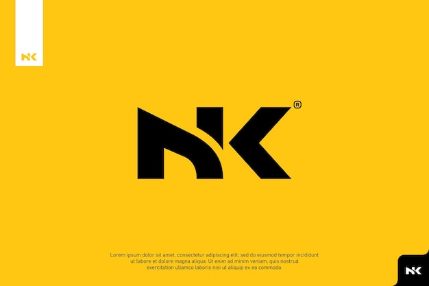 Letter NK logo design NK monogram logo design minimal creative modern