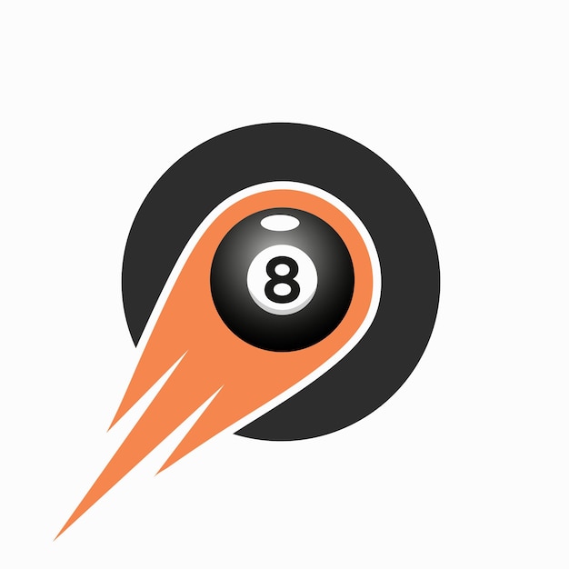 Vector letter o billiard sports team club logo 8 ball pool logo design template