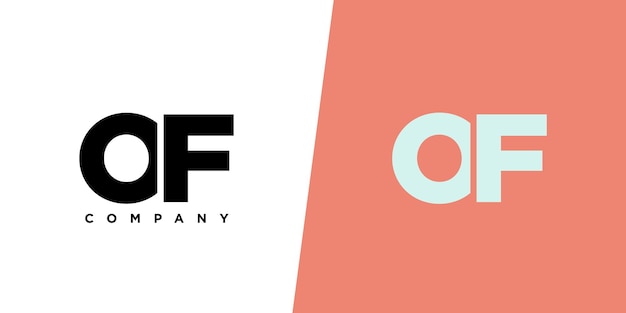 Letter O and F OF logo design template Minimal monogram initial based logotype