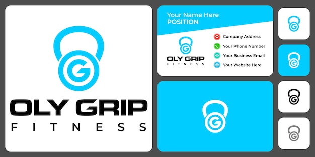 Letter O G monogram fitness logo design with business card template.