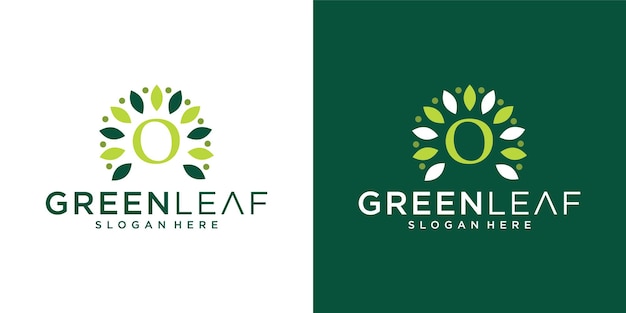 Letter o leaf logo design