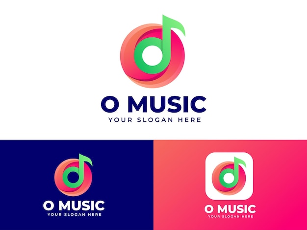 Letter O logo design with music element