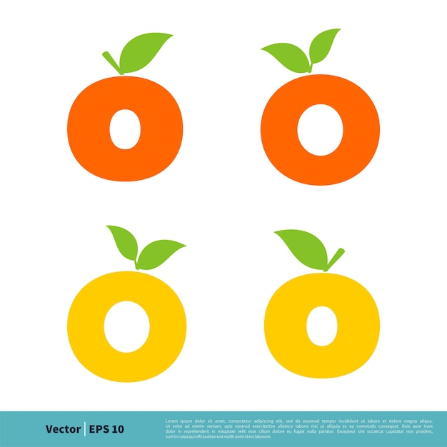 Letter O Orange Fruit Icon Vector Logo Template Illustration Design Vector EPS 10