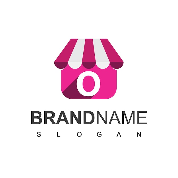 Letter O store logo design Template, Online shop Symbol.