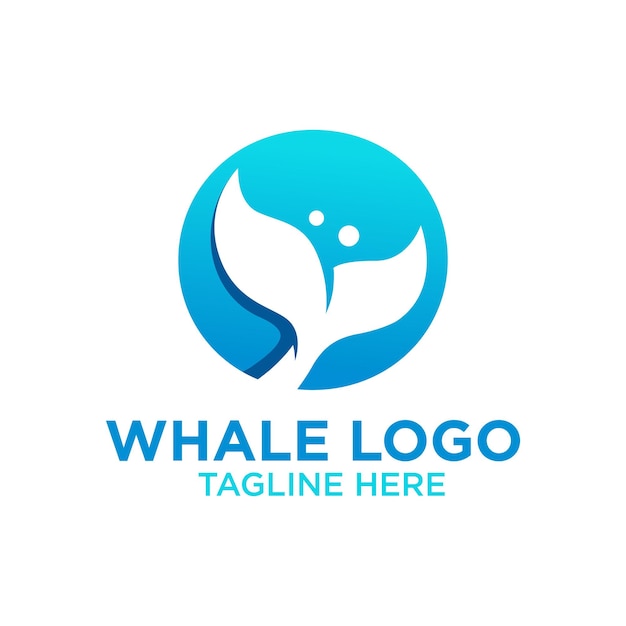 Letter O Whale Logo Design Template Inspiration Vector Illustration