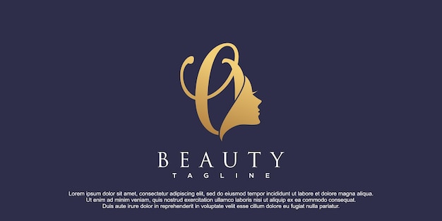 Letter o with beauty concept logo design premium vector