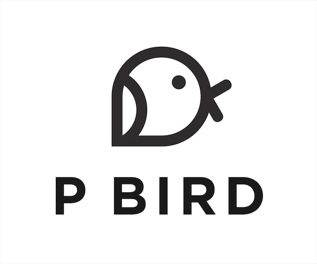 letter p bird logo design vector illustration