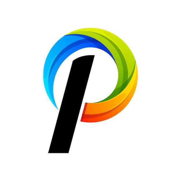 Letter p colorful gradient logo design