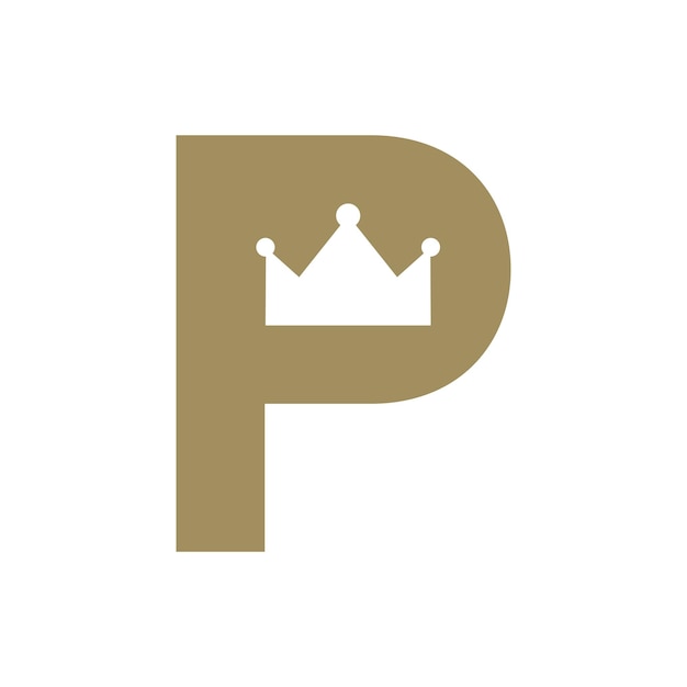 Letter P crown logo icon vector template