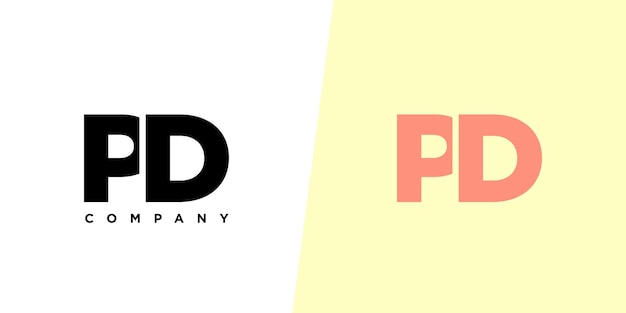 Letter P and D PD logo design template Minimal monogram initial based logotype