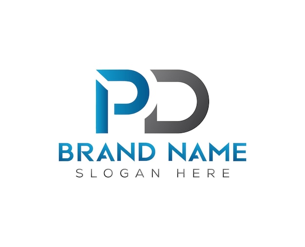 Letter P D typography logo