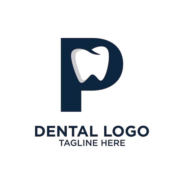 Letter P Dental Logo Design Template Inspiration Vector Illustration