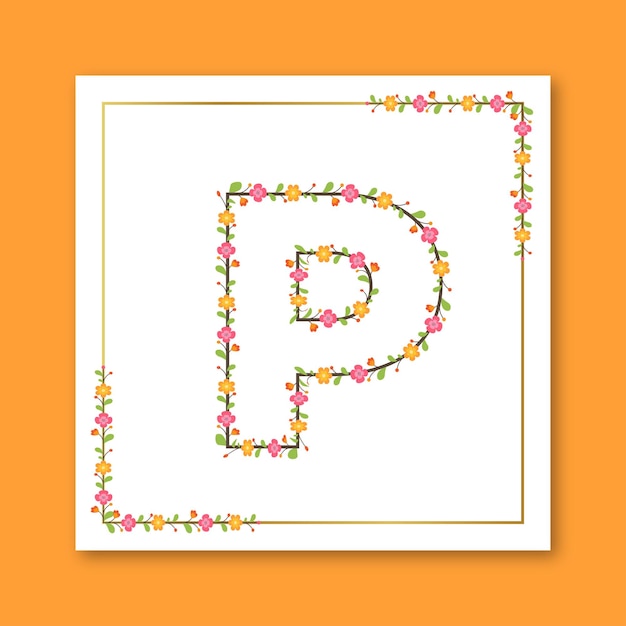 Letter P floral Wedding decoration Design