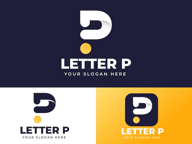 Letter P gold logo design