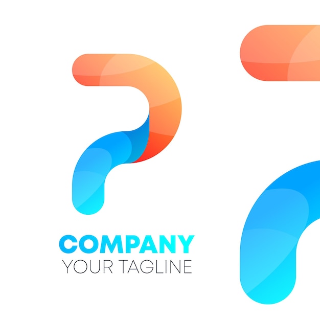 Letter P Gradient Colorful Logo Design Template