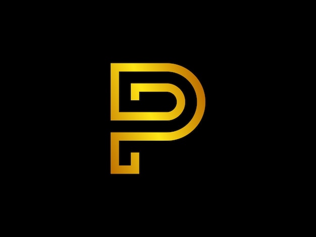 The letter p is written in gold