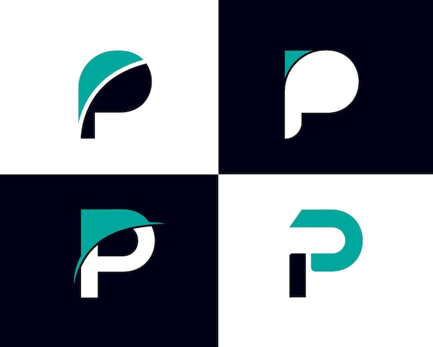 Vector letter p logo with the combo