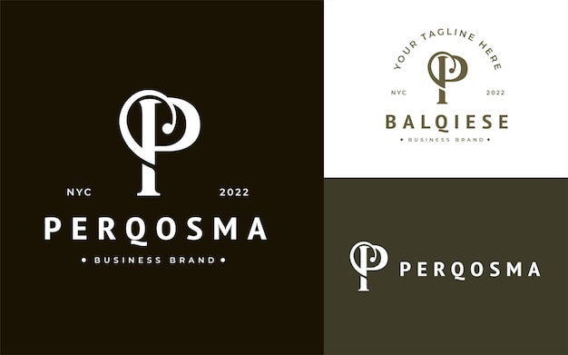 Letter P luxury boutique logo design template