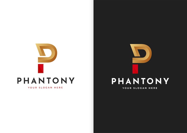 Letter P luxury logo design template. Vector illustrations