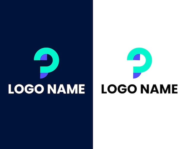 letter p modern logo design template