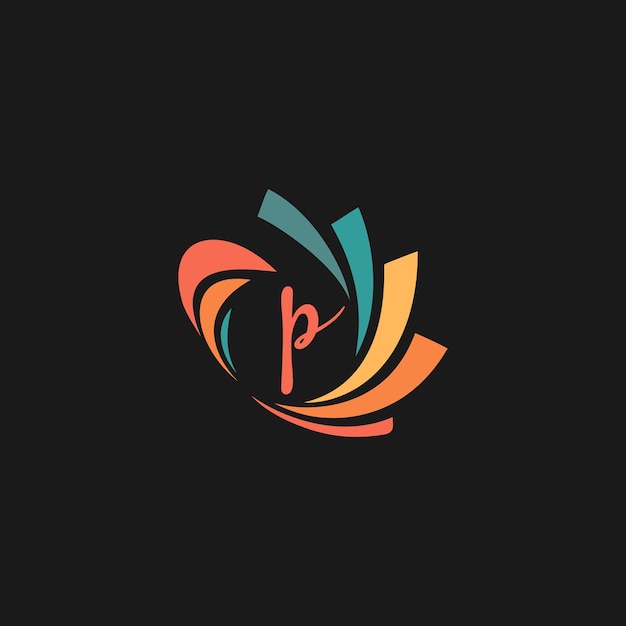 Letter P Monogram design elements graceful template Business sign identity label Technology Financia