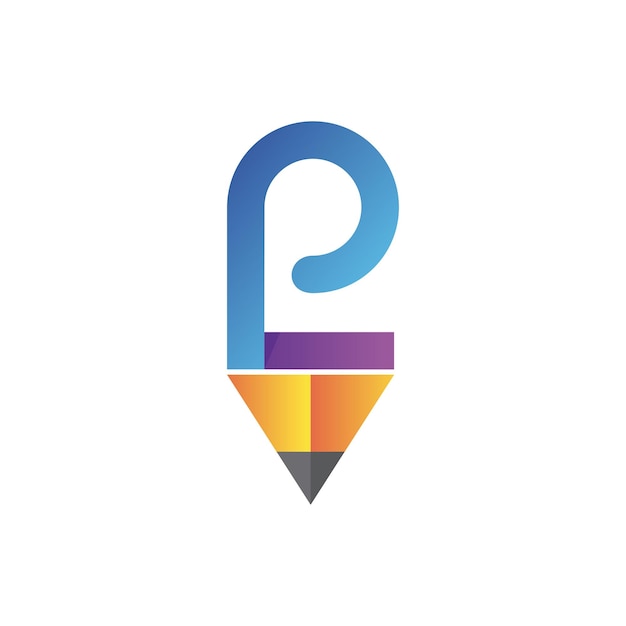 Letter p pencil logo design