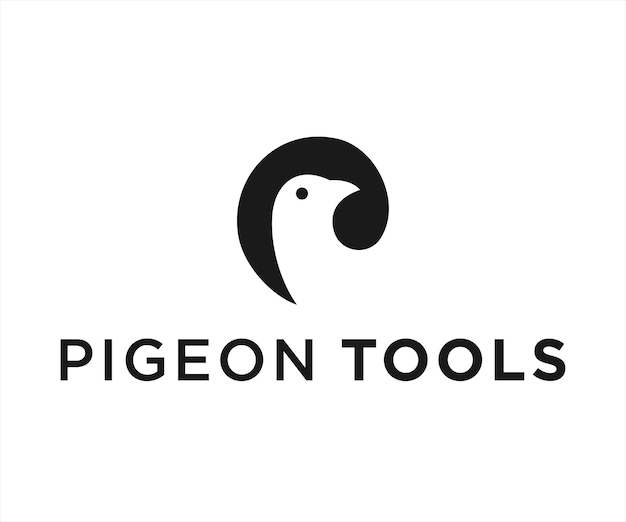 letter p pigeon logo design vector illustration