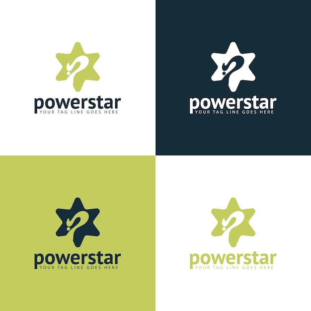 Letter p star logo design