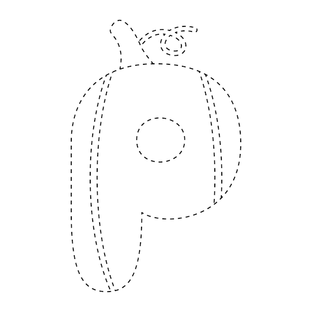 Letter P tracing worksheet for kids