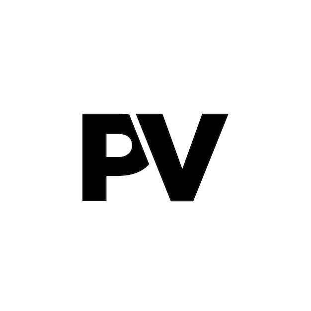 Letter P and V PV logo design template Minimal monogram initial based logotype