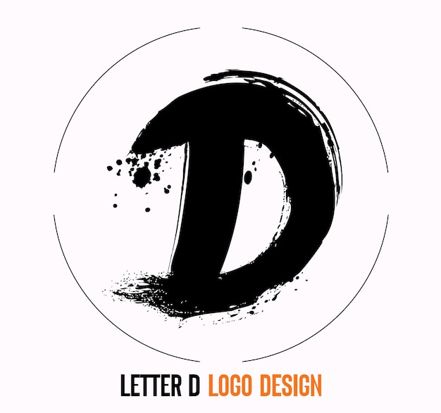 letter paint stroke symbol D D Brush Stroke Letter Logo Design Black Paint Logo Letter D