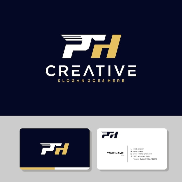 Letter PH Logo Set And Branding Businnes Card