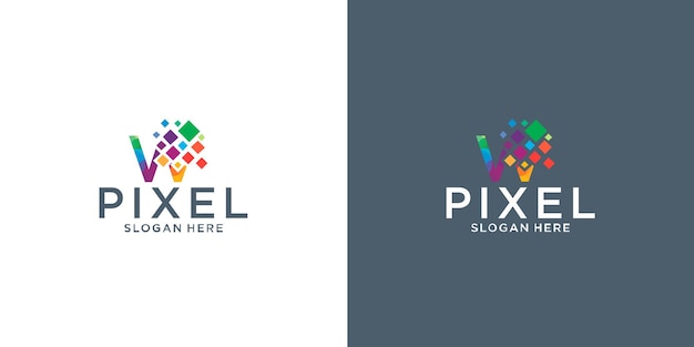 Letter A pixel logo designs