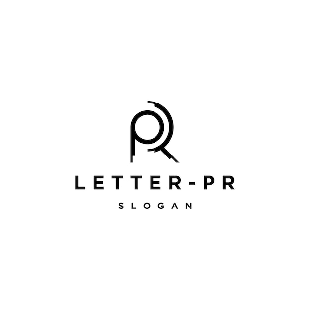 Letter PR logo icon design template