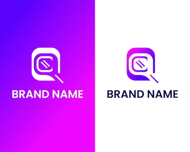 letter q and c modern logo design template