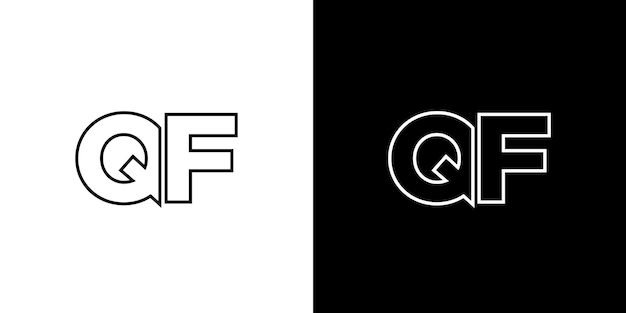 Letter Q and F QF logo design template Minimal monogram initial based logotype