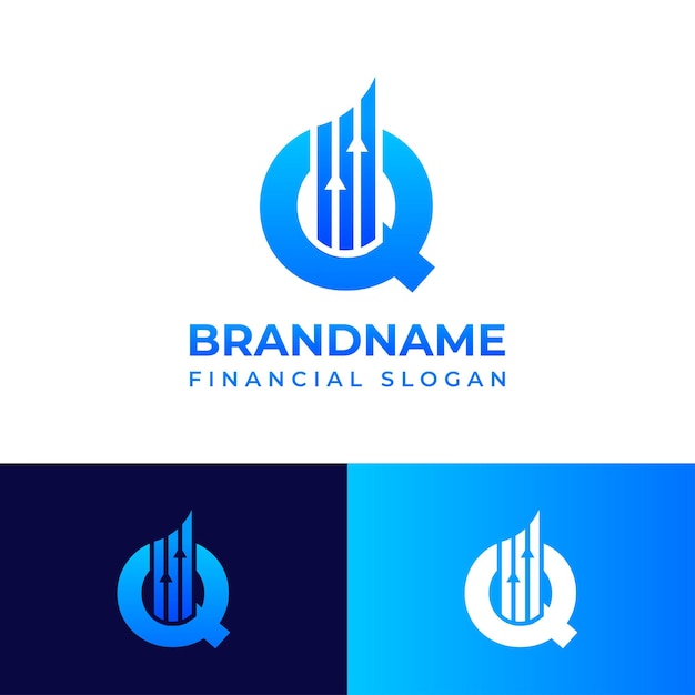 Letter Q Financial Chart Logo suitable for any business related to Financial with Q initials