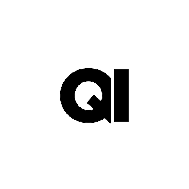 Letter Q and I QI logo design template Minimal monogram initial based logotype