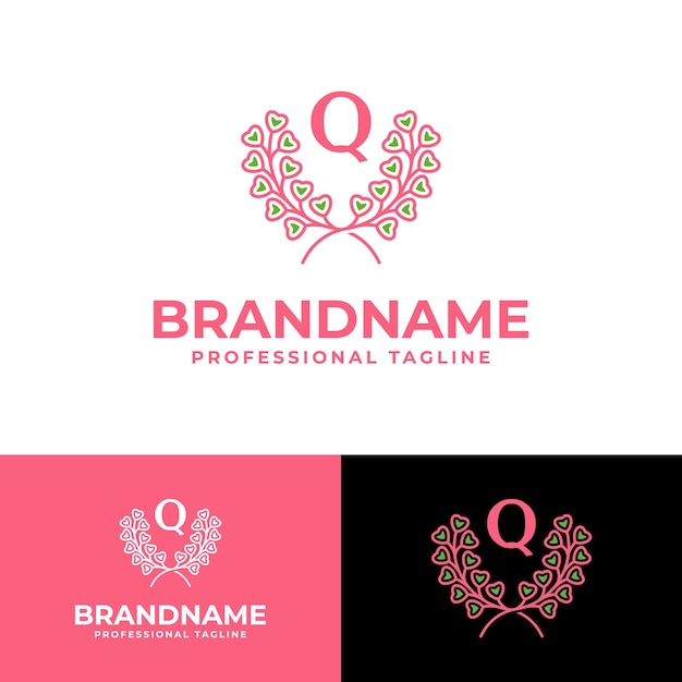 Vector letter q laurel love logo suitable for business related to laurel and love with q initial