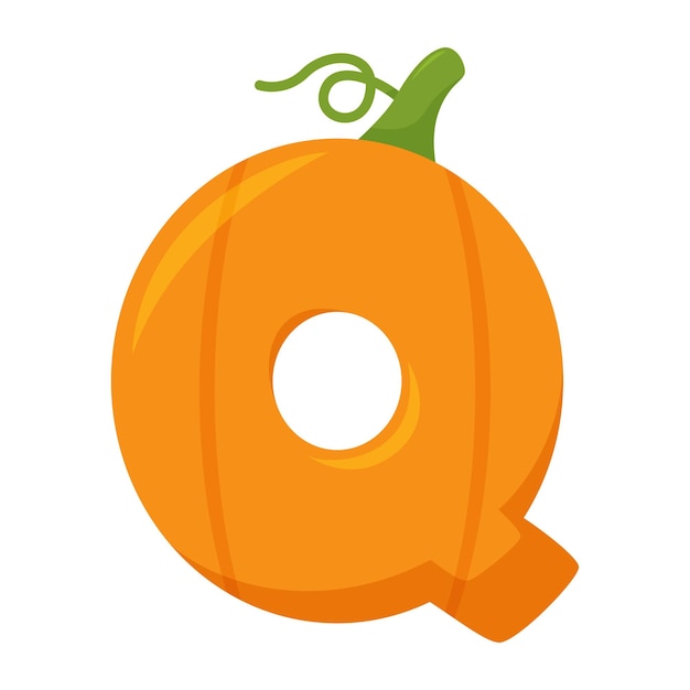 Letter Q Pumpkin vector illustration