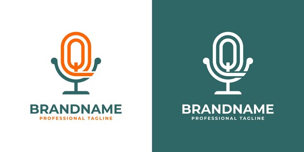 Letter Q or QQ Podcast Logo suitable for any business related to microphone with Q or QQ initials