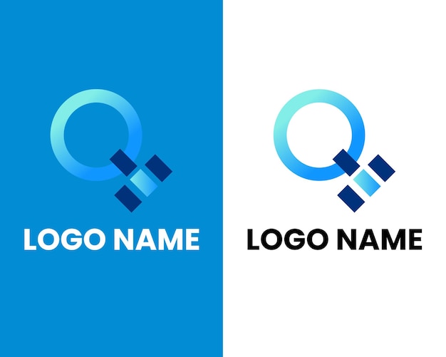 letter q with tech modern business logo design template