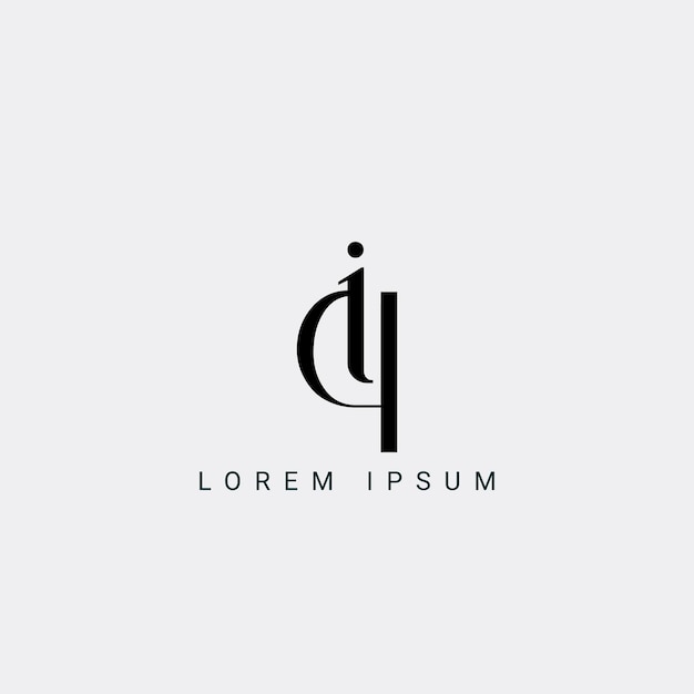 Letter QI and IQ monogram initial logo geometric modern gradient grid logo