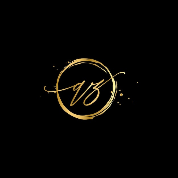 Letter QZ Monogram design elements graceful template Gold Beauty Industry fashion logo