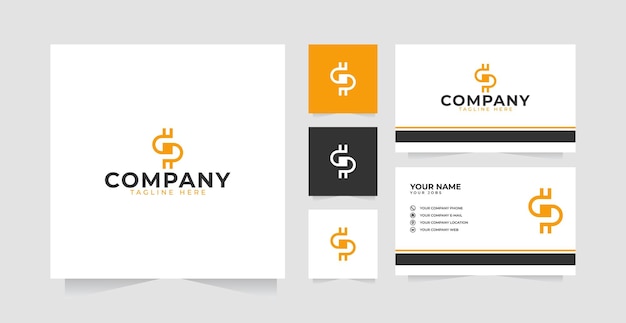 Letter R Coin logo design and business card