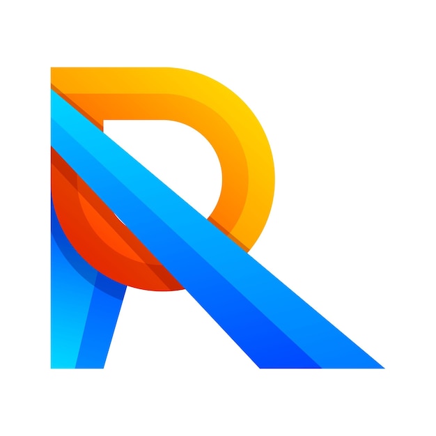 Letter r colorful gradient logo design