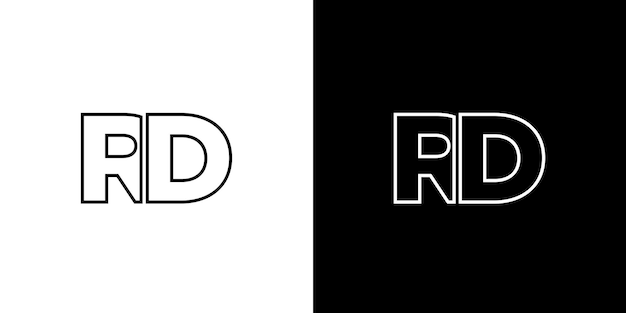 Letter R and D RD logo design template Minimal monogram initial based logotype