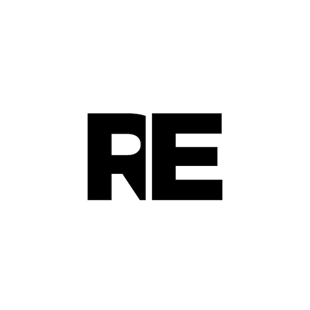 Letter R and E RE logo design template Minimal monogram initial based logotype