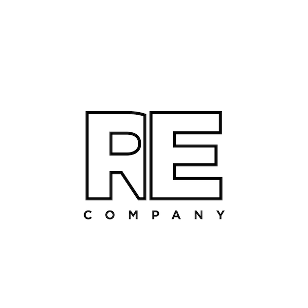 Vector letter r and e re logo design template minimal monogram initial based logotype