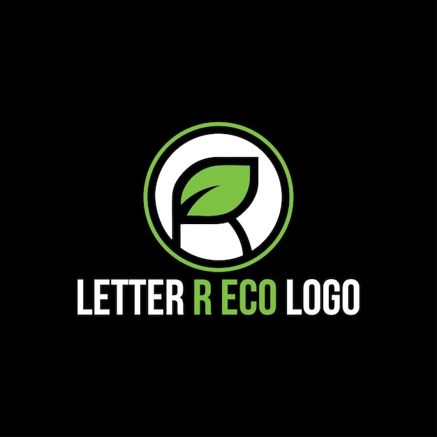 Letter R eco leaf logo